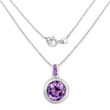 4.09 Carat Genuine Amethyst .925 Sterling Silver Pendant