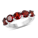 4.00 Carat Genuine Garnet .925 Sterling Silver Ring