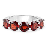 4.00 Carat Genuine Garnet .925 Sterling Silver Ring