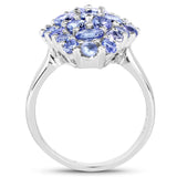 2.79 Carat Genuine Tanzanite .925 Sterling Silver Ring