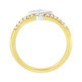 10K Two Tone Color 1/2 Cttw Diamond Kite and Split Shank Ring (H-I Color,SI2-I1 Clarity)