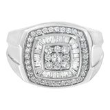14K White Gold Men's 1 CTTW Diamond Band Ring