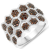 0.75 Carat Genuine Red Diamond .925 Sterling Silver Ring