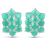 6.60 Carat Genuine Emerald .925 Sterling Silver 3 Piece Jewelry Set (Ring, Earrings, and Pendant w/ Chain)
