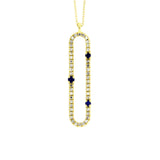 Diamond Sapphire Fashion Pendants 14KT Yellow Gold