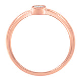 14K Rose Gold Plated .925 Sterling Silver Miracle Set Diamond Ring (1/20 Cttw, J-K Color, I1-I2 Clarity) - Size 6