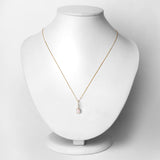 0.53 Carat Genuine Ethiopian Opal and White Diamond 10K Yellow Gold Pendant