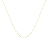 Solid 10K Yellow Gold 0.5mm Slim and Dainty Unisex 18" Rope Chain Necklace