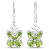2.28 Carat Genuine Peridot .925 Sterling Silver Earrings