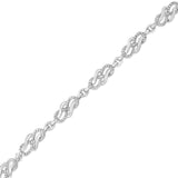 .925 Sterling Silver Prong Set Diamond Accent Infinity Weave Link 7.25" Bracelet (I-J Color, I3 Clarity)