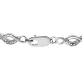 .925 Sterling Silver Prong Set Diamond Accent Curved Spiral Link Bracelet (I-J Color, I3 Clarity) - 7.25"