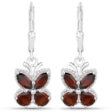 2.60 Carat Genuine Garnet .925 Sterling Silver Earrings