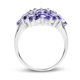 3.40 Carat Genuine Tanzanite .925 Sterling Silver Ring
