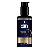 Gliss Night Elixir Repairing Night Hair Care Serum with HAPTIQ Technology - Overnight Hair Repair, Black Pearl Extract, 3.38 fl oz