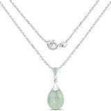 11.92 Carat Genuine Prehnite .925 Sterling Silver Pendant