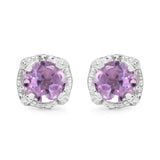 1.46 Carat Genuine Amethyst .925 Sterling Silver Earrings