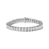 14K Yellow Gold 5.0 Cttw Invisible Set Princess-cut Diamond Buckle Link Tennis Bracelet (H-I Color, SI2-I1 Clarity) - Size 7.25"
