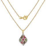 1.77 Carat Genuine Multi Stones .925 Sterling Silver Pendant
