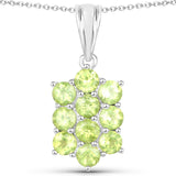 6.80 Carat Genuine Peridot .925 Sterling Silver 3 Piece Jewelry Set (Ring, Earrings, and Pendant w/ Chain)