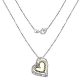 0.51 Carat Genuine White Diamond & Yellow Diamond .925 Sterling Silver Pendant