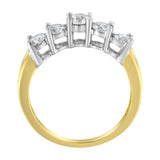 14KT Two Toned Gold 5 Stone Diamond Ring (1 cttw, H-I Color, SI1-SI2 Clarity)