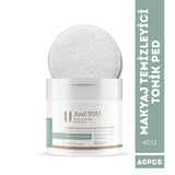 And You Makeup Remover Toner Pads Refreshing Cleanser 60 Count