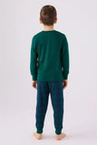 Arnetta Boys Long Sleeve Pajama Set in Dark Green