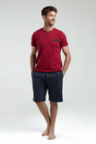 Arnetta AR3354 Men's Burgundy Pajama Set for Cozy Loungewear
