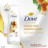 Dove Ultra Care Argan Oil Hair Conditioner - Deeply Nourishing & Repairing for Damaged, Dry Hair - Natural, Vegan & Cruelty-Free