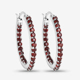 1.92 Carat Genuine Garnet .925 Sterling Silver Earrings