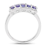 1.25 Carat Genuine Tanzanite .925 Sterling Silver Ring