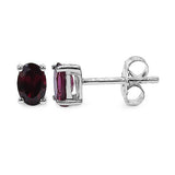 1.00 Carat Genuine Rhodolite .925 Sterling Silver Earrings