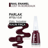 Flormar Nail Enamel Intense Pigmented Polish 306 Lost In Bordeaux | 0.27 Fl Oz