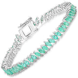 6.82 Carat Genuine Zambian Emerald .925 Sterling Silver Bracelet