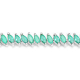6.82 Carat Genuine Zambian Emerald .925 Sterling Silver Bracelet