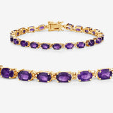 7.98 Carat Genuine Amethyst .925 Sterling Silver Bracelet