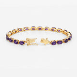 7.98 Carat Genuine Amethyst .925 Sterling Silver Bracelet