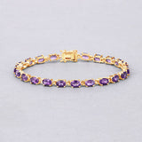 7.98 Carat Genuine Amethyst .925 Sterling Silver Bracelet