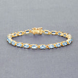 11.22 Carat Genuine Blue Topaz .925 Sterling Silver Bracelet