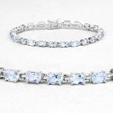 10.71 Carat Genuine Blue Topaz .925 Sterling Silver Bracelet