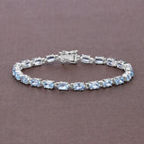 10.71 Carat Genuine Blue Topaz .925 Sterling Silver Bracelet