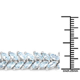15.04 Carat Genuine Blue Topaz .925 Sterling Silver Bracelet