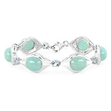 39.72 Carat Genuine Aquamarine .925 Sterling Silver Bracelet