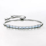 2.20 Carat Genuine Aquamarine .925 Sterling Silver Bracelet