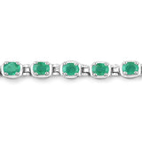 3.78 Carat Genuine Emerald .925 Sterling Silver Bracelet
