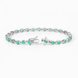 3.78 Carat Genuine Emerald .925 Sterling Silver Bracelet