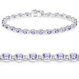 4.59 Carat Genuine Tanzanite .925 Sterling Silver Bracelet