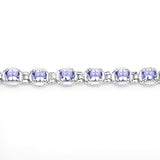 4.59 Carat Genuine Tanzanite .925 Sterling Silver Bracelet