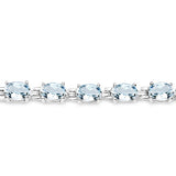 8.80 Carat Genuine Aquamarine .925 Sterling Silver Bracelet