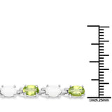 7.92 Carat Genuine Peridot and Opal .925 Sterling Silver Bracelet